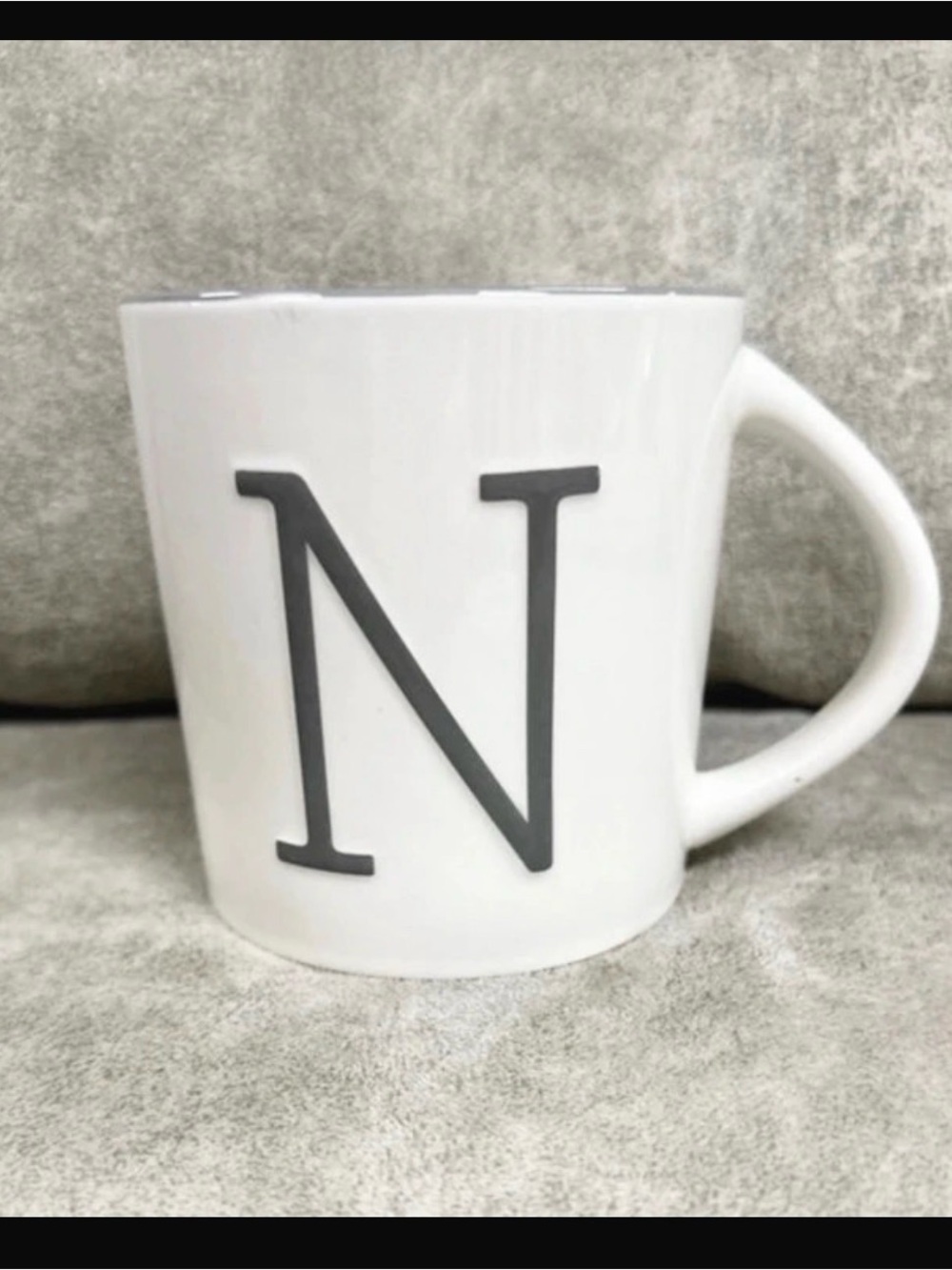 Modern Monogram 'N' White Ceramic Coffee Mug